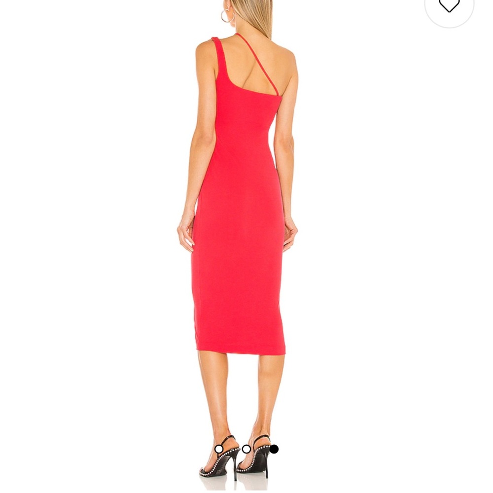 Niall midi dress in two tone red